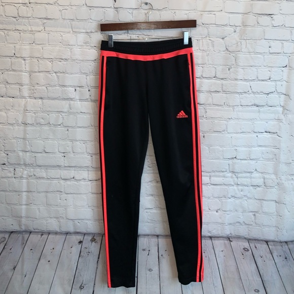 adidas Pants - Adidas Climacool Black & Orange Striped pants sz S